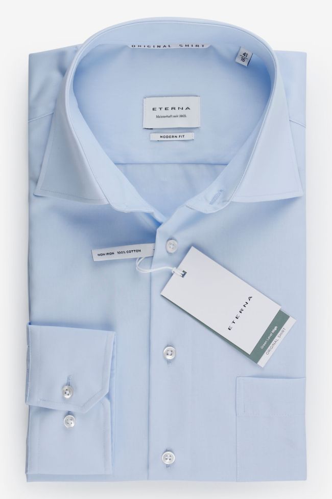 eterna Hemd Herren Eterna Classic Bügelfreie Einfarbig 100% Baumwolle kragen Französisch Lange Ärmel