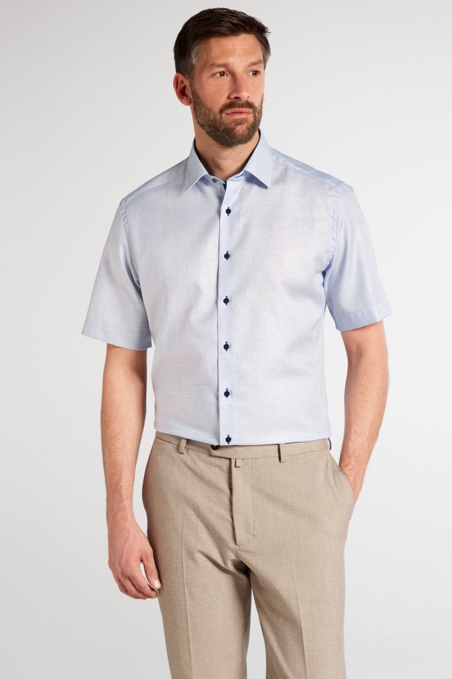 eterna Hemd Herren Eterna Classic Bügelfreie kragen Italienisch Kurze Ärmel