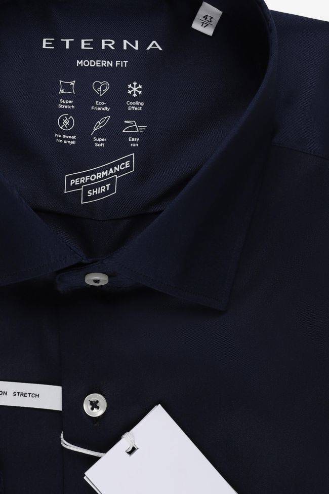 Eterna Hemd Herren Eterna Classic Einfarbig 70% Cotton 27% Pa 3% Ea Kragen Französisch Lange Ärmel