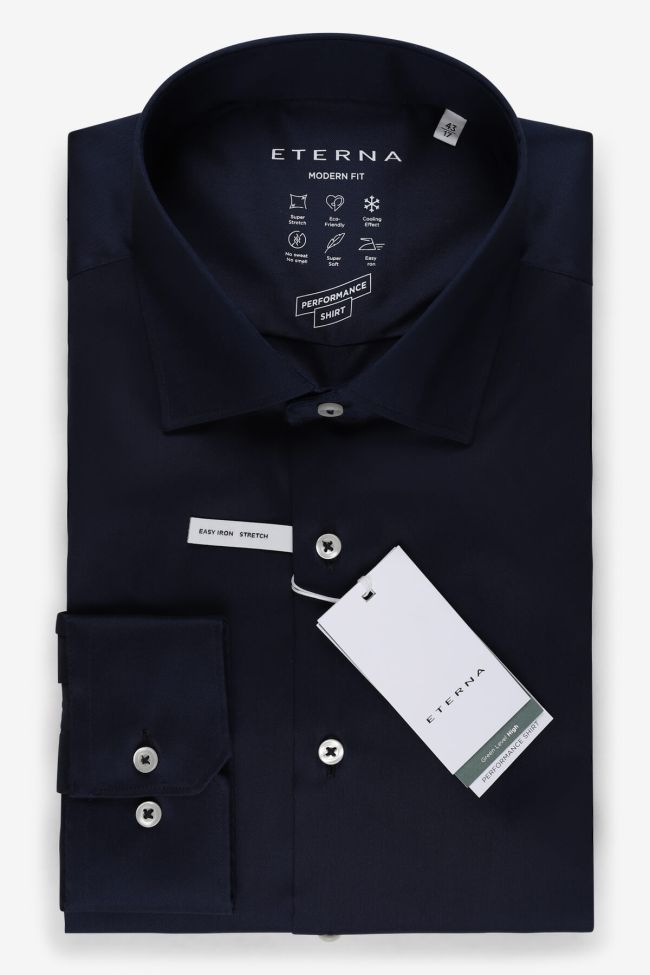 eterna Hemd Herren Eterna Classic Einfarbig 70% cotton 27% pa 3% ea kragen Französisch Lange Ärmel