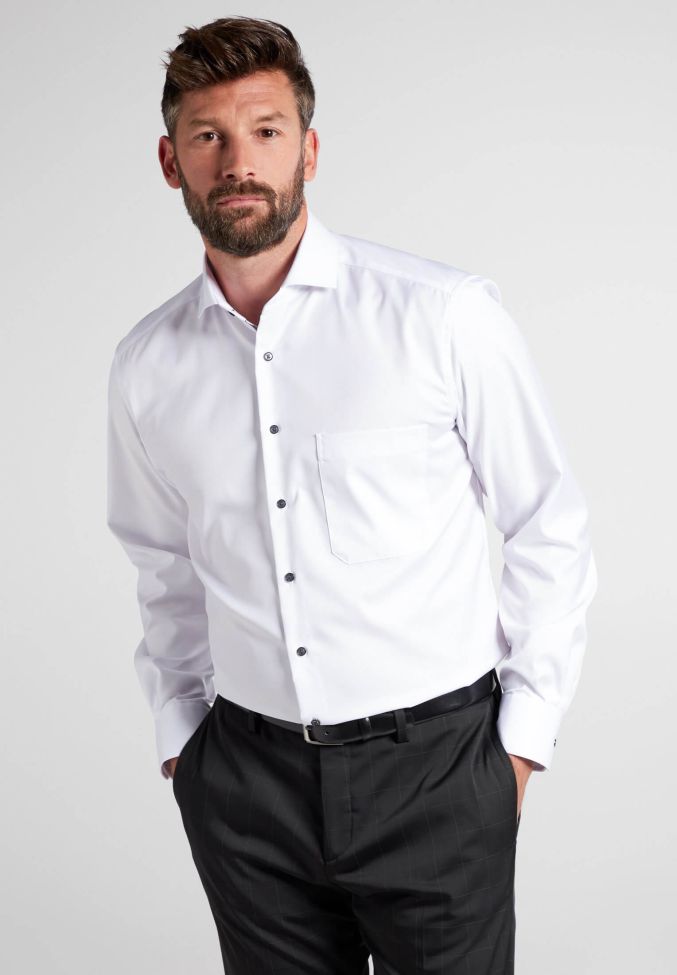 Eterna Hemd Herren Eterna Comfort Bügelfreie Kragen Französisch Lange Ärmel