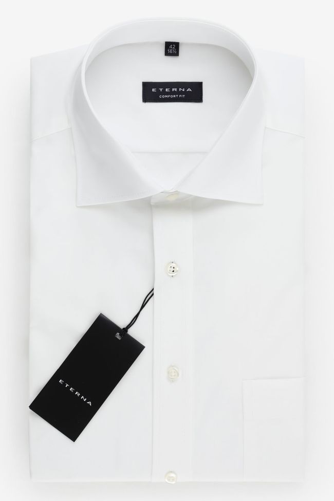 Eterna Hemd Herren Eterna Comfort Einfarbig 100% Baumwolle Kragen Französisch Lange Ärmel