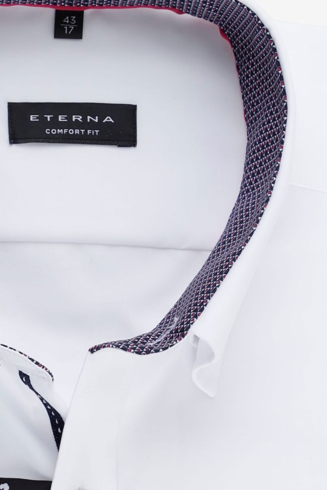 eterna Hemd Herren Eterna Comfort Einfarbig 100% Baumwolle kragen Italienisch Lange Ärmel