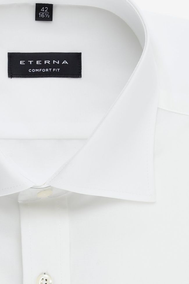 eterna Hemd Herren Eterna Comfort Einfarbig 100% Baumwolle kragen Französisch Lange Ärmel