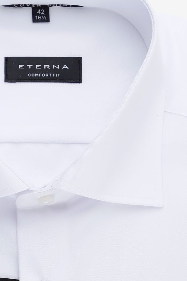 Eterna Hemd Herren Eterna Comfort Einfarbig 100% Bio-Baumwolle Kragen Französisch Lange Ärmel