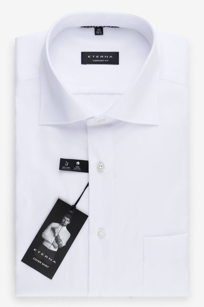 eterna Hemd Herren Eterna Comfort Einfarbig 100% Bio-Baumwolle kragen Französisch Lange Ärmel