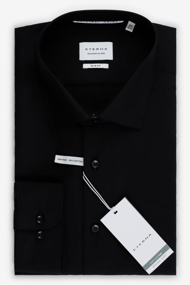 Eterna Hemd Herren Eterna Slim Bügelfreie Einfarbig 100% Baumwolle Kragen Französisch Lange Ärmel