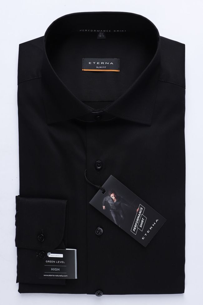 eterna Hemd Herren Eterna Slim Bügelfreie Einfarbig 70%lyocell 26%pa 4% ea kragen Französisch Lange Ärmel