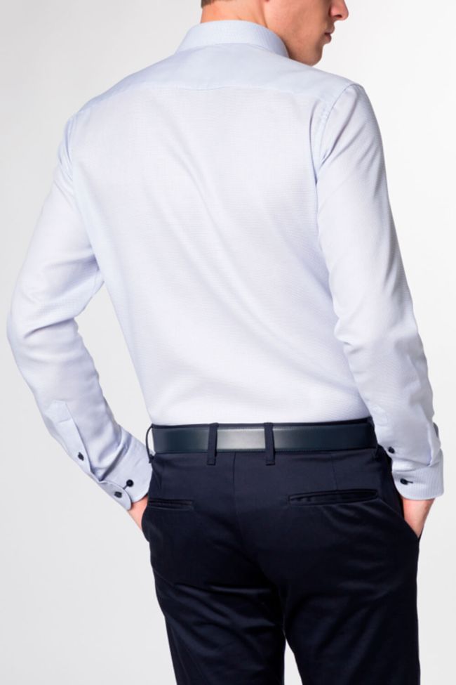 Eterna Hemd Herren Eterna Slim Bügelfreie Halb Unifarben 100% Baumwolle Kragen Französisch Lange Ärmel