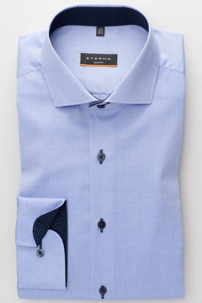 Eterna Hemd Herren Eterna Slim Bügelfreie Kragen Französisch Lange Ärmel