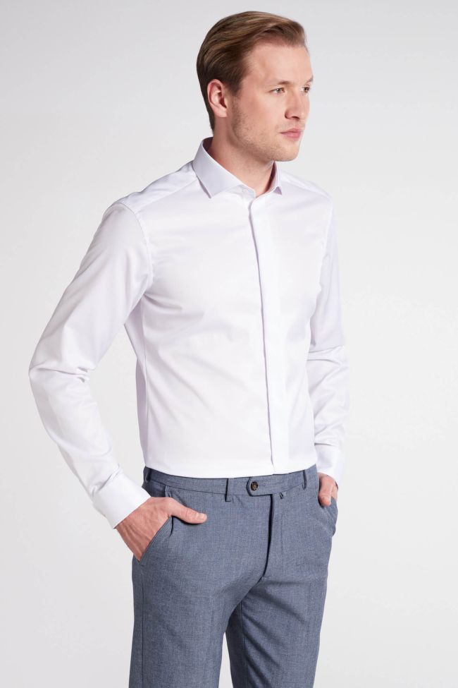 eterna Hemd Herren Eterna Slim Bügelfreie kragen Französisch Lange Ärmel