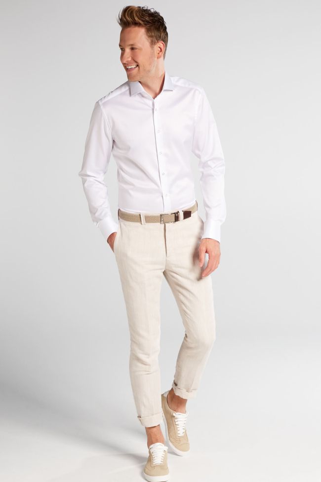 eterna Hemd Herren Eterna Slim Bügelfreie kragen Französisch Lange Ärmel