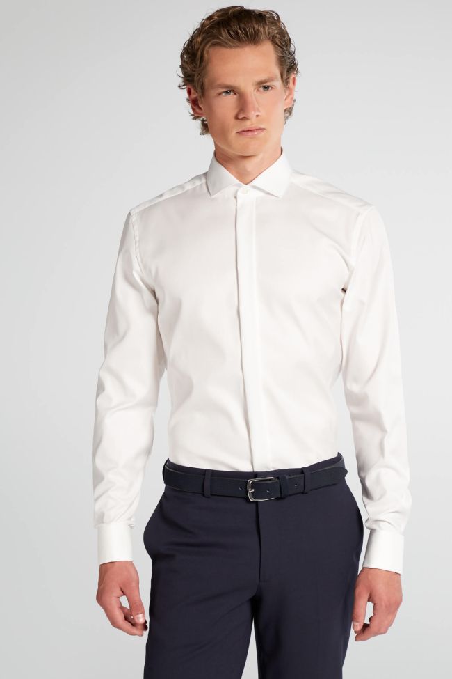 eterna Hemd Herren Eterna Slim Bügelfreie kragen Französisch Lange Ärmel