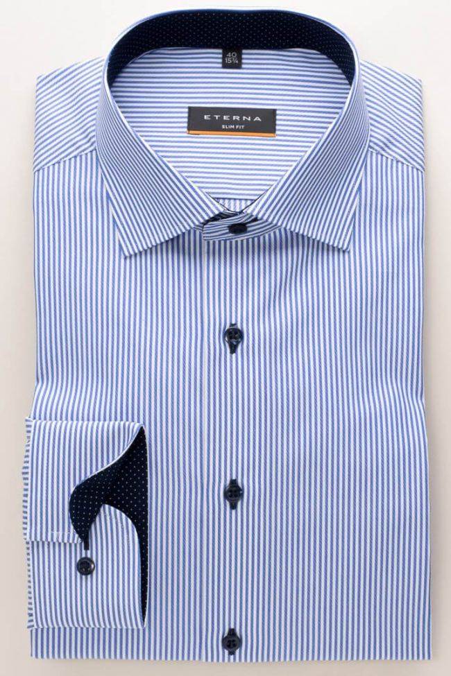 Eterna Hemd Herren Eterna Slim Bügelfreie Kragen Italienisch Lange Ärmel