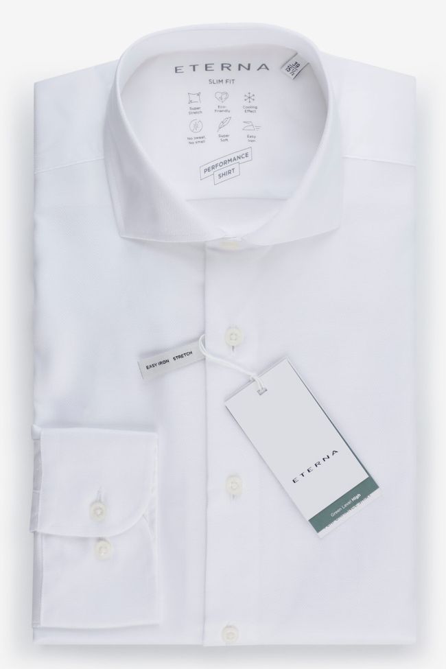 eterna Hemd Herren Eterna Slim Einfarbig 40% cotton 57% pa 3% ea kragen Französisch Lange Ärmel