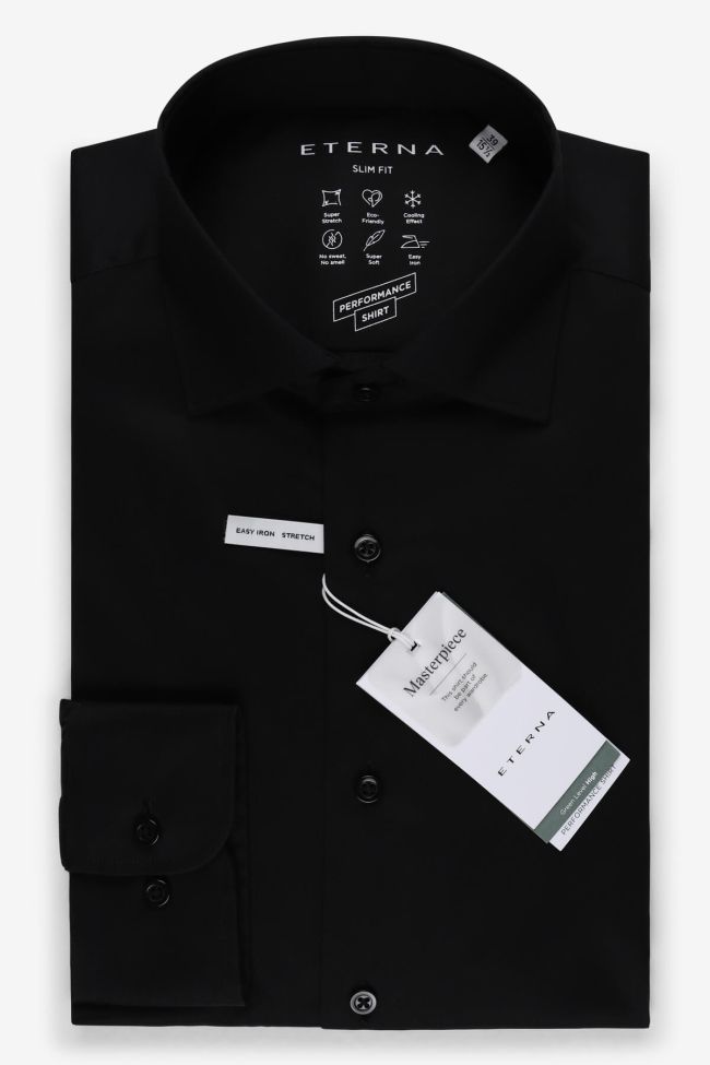eterna Hemd Herren Eterna Slim Einfarbig 70% cotton 27% pa 3% ea kragen Französisch Lange Ärmel