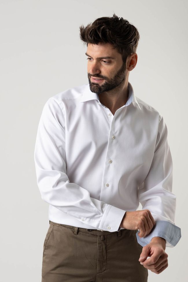 Eton Hemd Herren Eton Regular Einfarbig 100% Baumwolle Kragen Italienisch Lange Ärmel