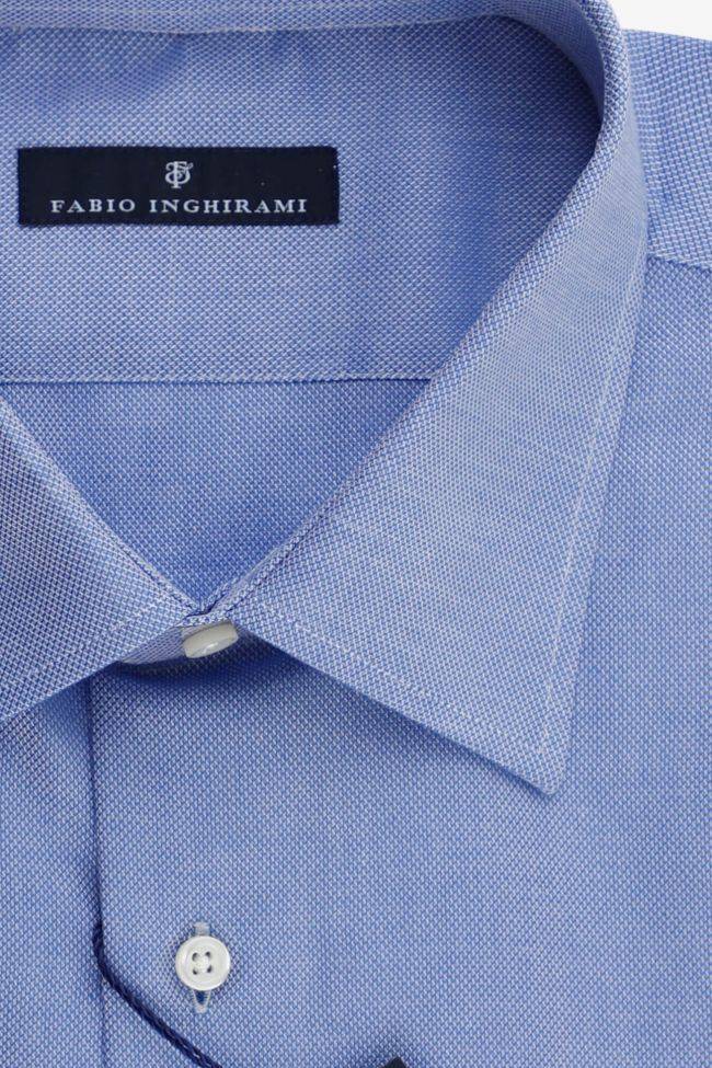 Fabio Inghirami Hemd Herren Fabio Inghirami Classic Halb Unifarben 100% Baumwolle Kragen Italienisch Lange Ärmel