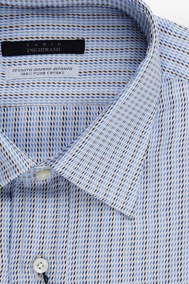 Fabio Inghirami Hemd Herren Fabio Inghirami Classic Halb Unifarben 100% Baumwolle Kragen Italienisch Lange Ärmel