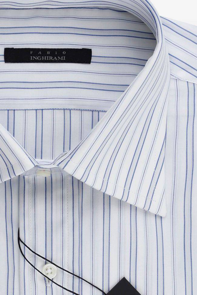 Fabio Inghirami Hemd Herren Fabio Inghirami Classic Streifen 100% Baumwolle Kragen Italienisch Lange Ärmel