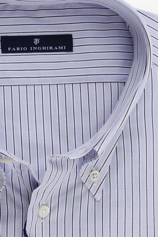 Fabio Inghirami Hemd Herren Fabio Inghirami Classic Streifen 100% Baumwolle Kragen Button-Down Lange Ärmel