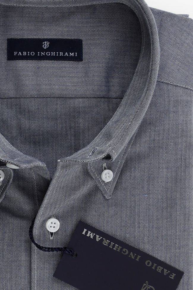 Fabio Inghirami Hemd Herren Fabio Inghirami Regular Halb Unifarben 100% Baumwolle Kragen Button-Down Lange Ärmel