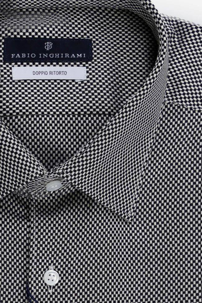 Fabio Inghirami Hemd Herren Fabio Inghirami Regular Halb Unifarben 100% Baumwolle Kragen Italienisch Lange Ärmel