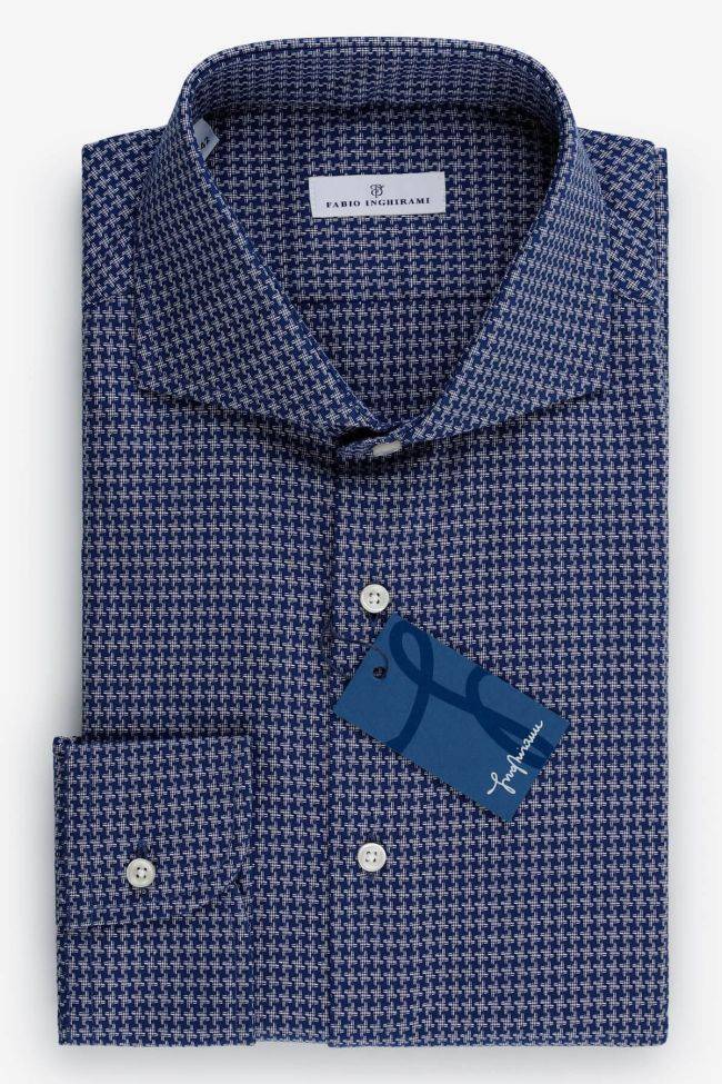 fabio inghirami Hemd Herren Fabio Inghirami Regular Halb Unifarben 100% Baumwolle kragen Französisch Lange Ärmel