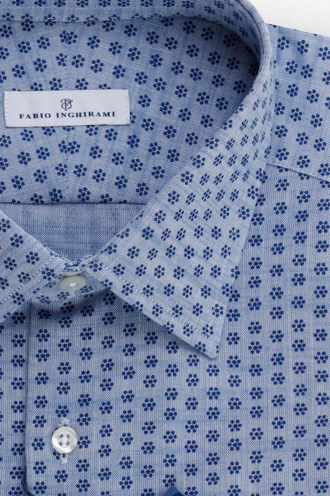 Fabio Inghirami Hemd Herren Fabio Inghirami Regular Halb Unifarben 100% Baumwolle Kragen Italienisch Lange Ärmel