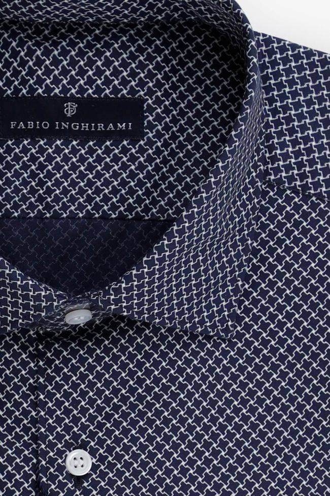Fabio Inghirami Hemd Herren Fabio Inghirami Regular Halb Unifarben 100% Baumwolle Kragen Italienisch Lange Ärmel