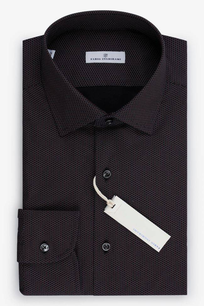 fabio inghirami Hemd Herren Fabio Inghirami Regular Halb Unifarben 100% Baumwolle kragen Französisch Lange Ärmel