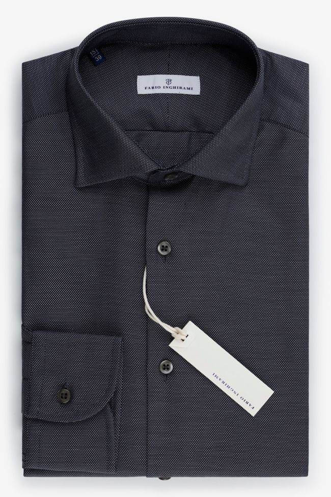 fabio inghirami Hemd Herren Fabio Inghirami Regular Halb Unifarben 100% Baumwolle kragen Französisch Lange Ärmel