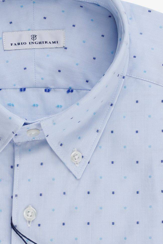 Fabio Inghirami Hemd Herren Fabio Inghirami Regular Halb Unifarben 100% Baumwolle Kragen Button-Down Lange Ärmel