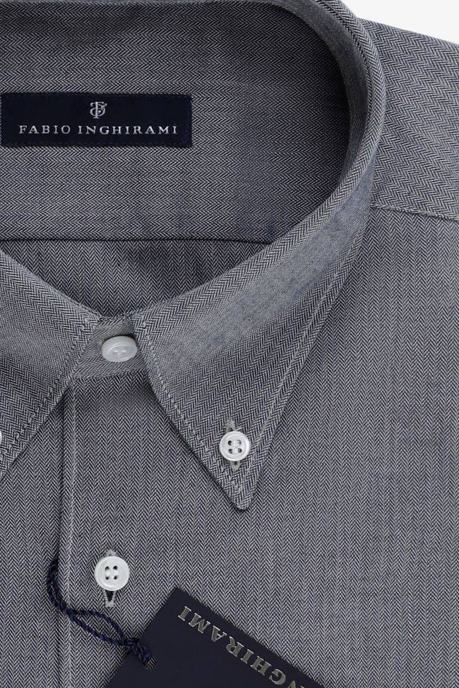 Fabio Inghirami Hemd Herren Fabio Inghirami Regular Halb Unifarben 100% Baumwolle Kragen Button-Down Lange Ärmel