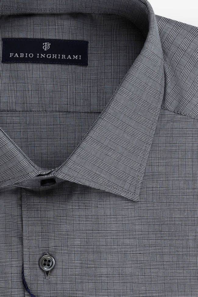 Fabio Inghirami Hemd Herren Fabio Inghirami Regular Karo 100% Baumwolle Kragen Italienisch Lange Ärmel