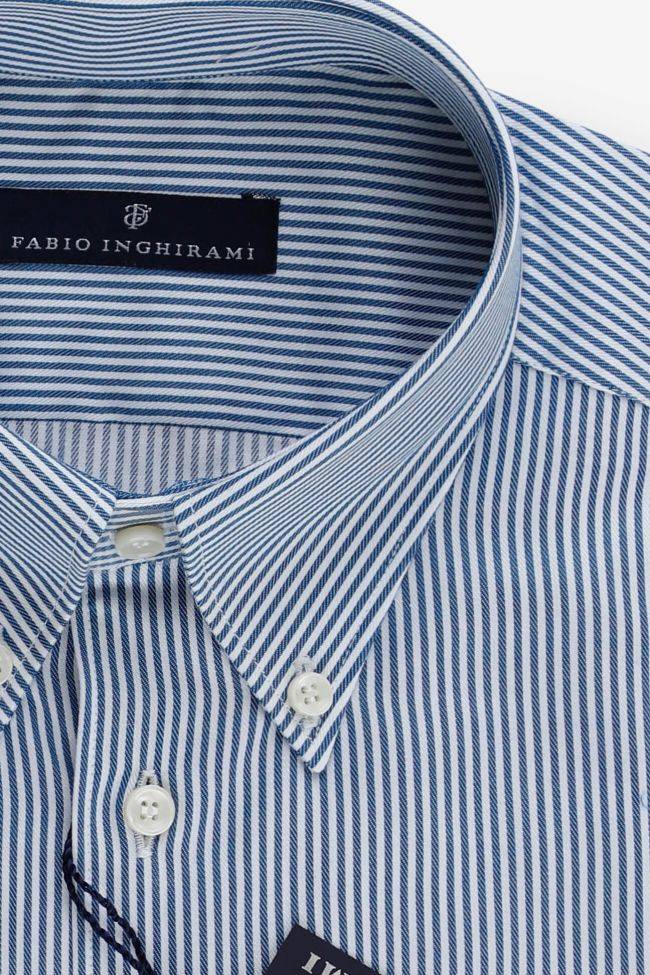 Fabio Inghirami Hemd Herren Fabio Inghirami Regular Streifen 100% Baumwolle Kragen Button-Down Lange Ärmel