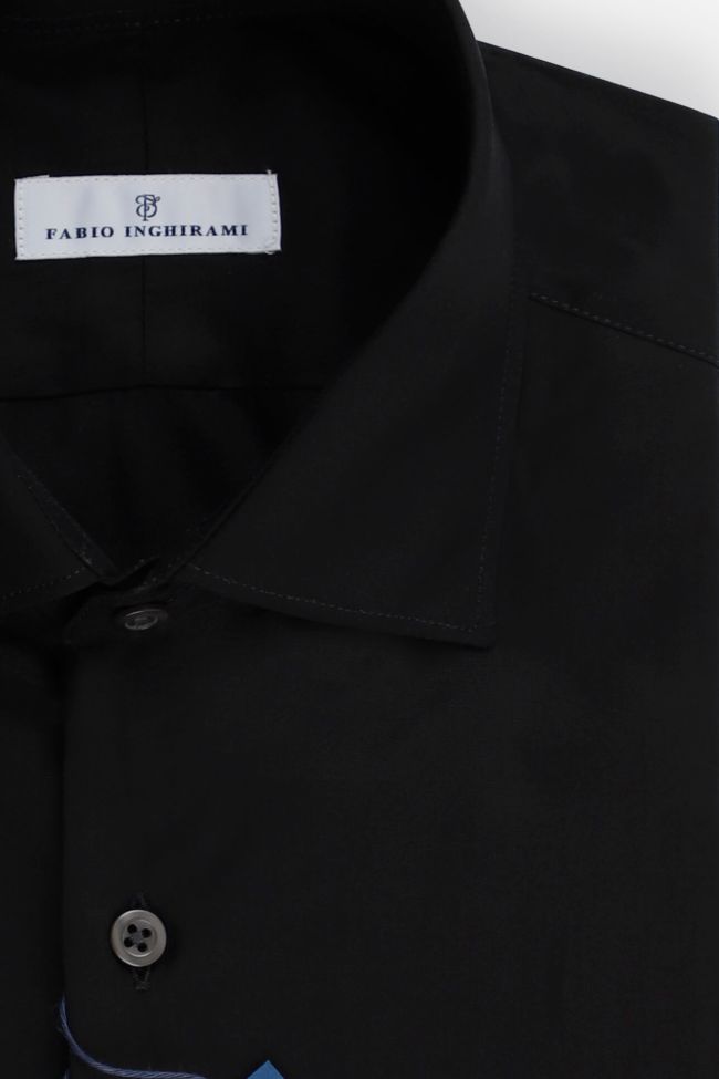 Fabio Inghirami Hemd Herren Fabio Inghirami Slim Einfarbig 100% Baumwolle Kragen Italienisch Lange Ärmel