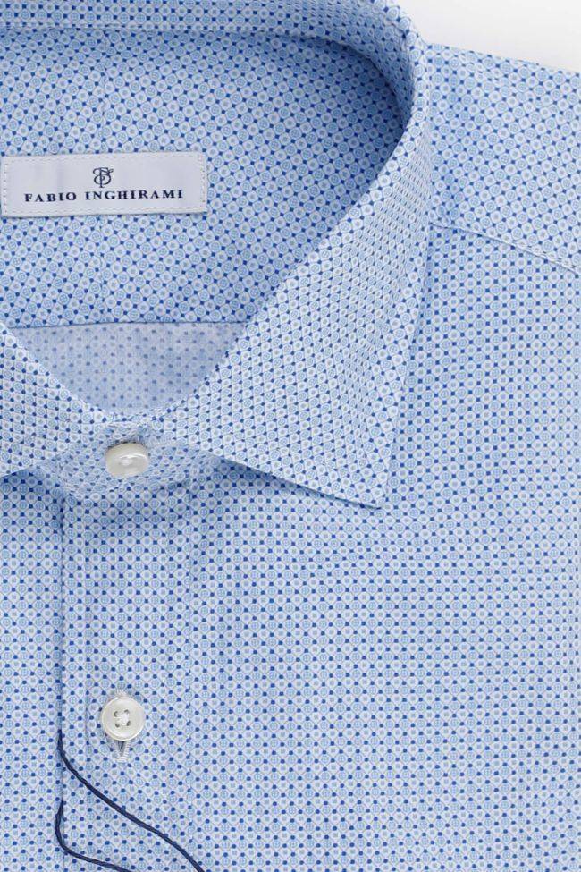 Fabio Inghirami Hemd Herren Fabio Inghirami Slim Halb Unifarben 100% Baumwolle Kragen Französisch Lange Ärmel