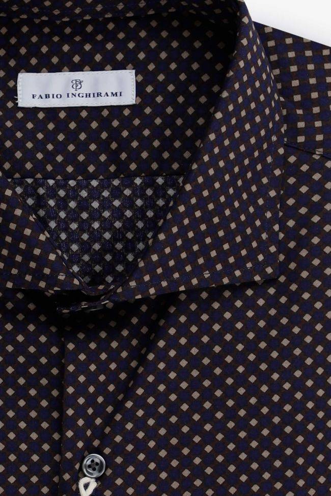 Fabio Inghirami Hemd Herren Fabio Inghirami Slim Halb Unifarben 100% Baumwolle Kragen Französisch Lange Ärmel