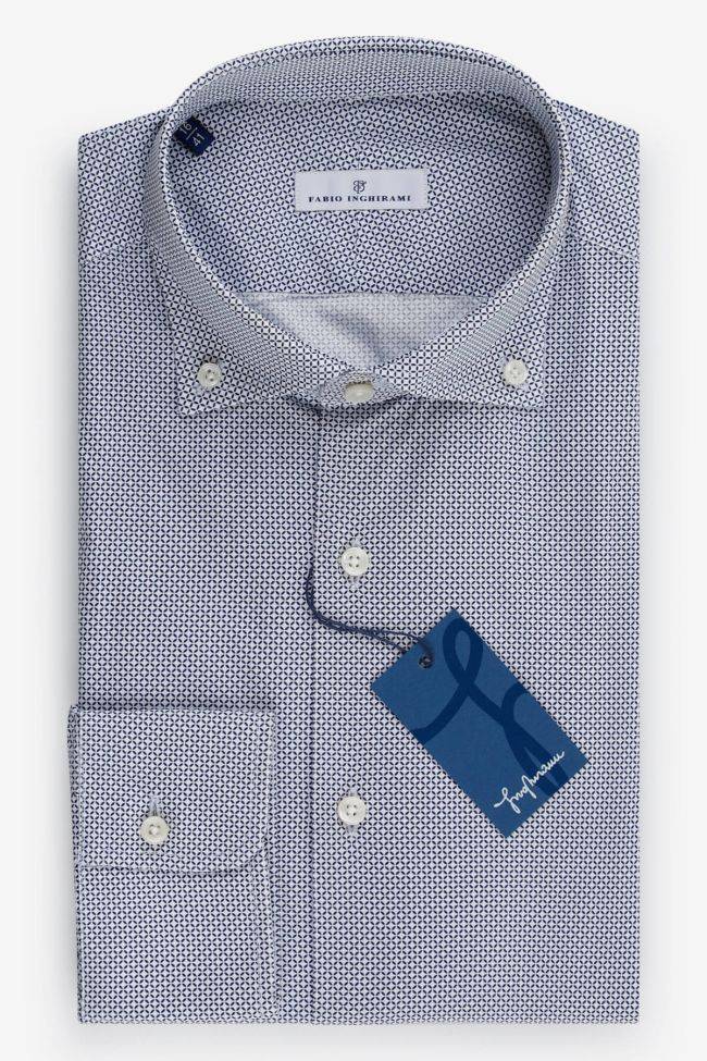 fabio inghirami Hemd Herren Fabio Inghirami Slim Halb Unifarben 100% Baumwolle kragen Button-Down Lange Ärmel