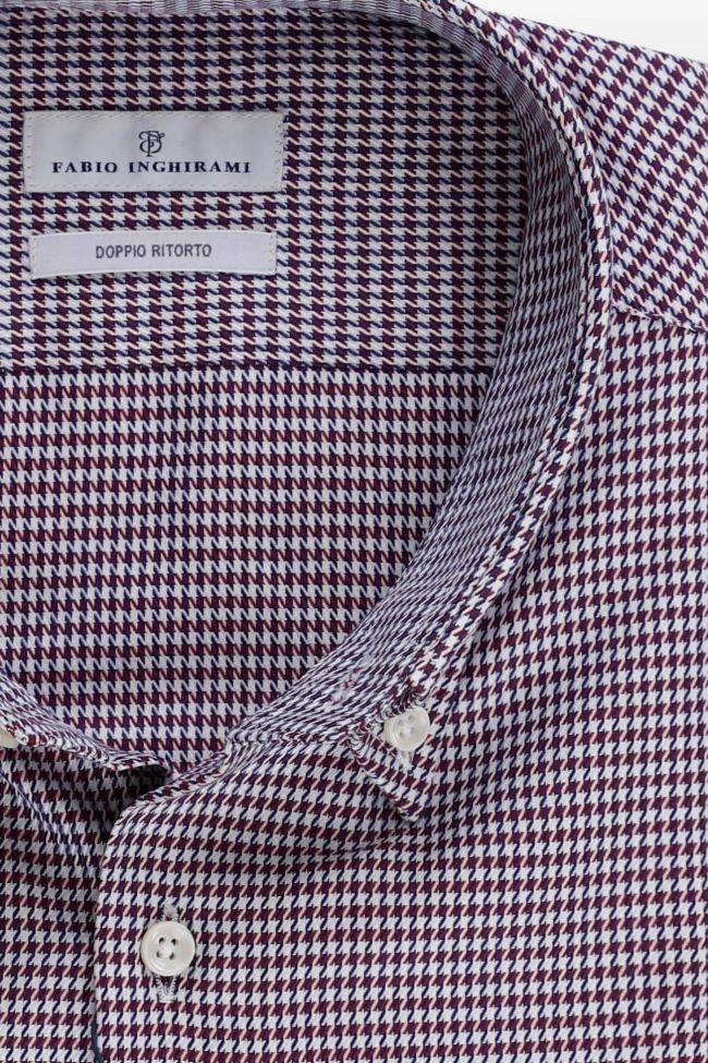 Fabio Inghirami Hemd Herren Fabio Inghirami Slim Halb Unifarben 100% Baumwolle Kragen Button-Down Lange Ärmel