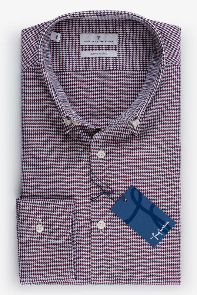 fabio inghirami Hemd Herren Fabio Inghirami Slim Halb Unifarben 100% Baumwolle kragen Button-Down Lange Ärmel