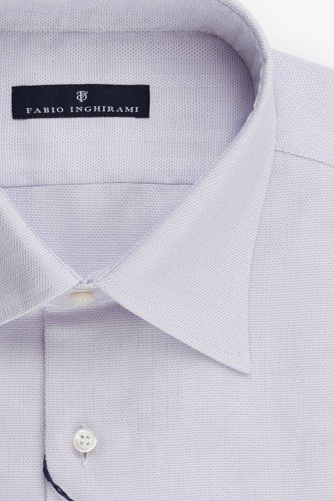 Fabio Inghirami Hemd Herren Fabio Inghirami Slim Halb Unifarben 100% Baumwolle Kragen Italienisch Lange Ärmel