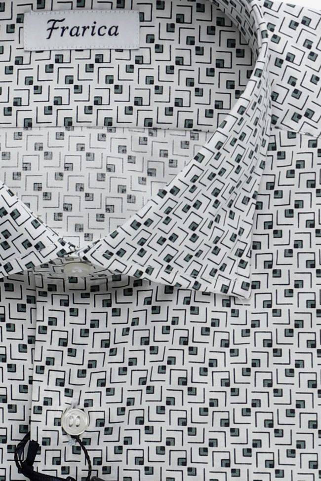 Frarica Hemd Herren Frarica Regular Muster 97% Baumwolle 3% Elastan Kragen Französisch Lange Ärmel