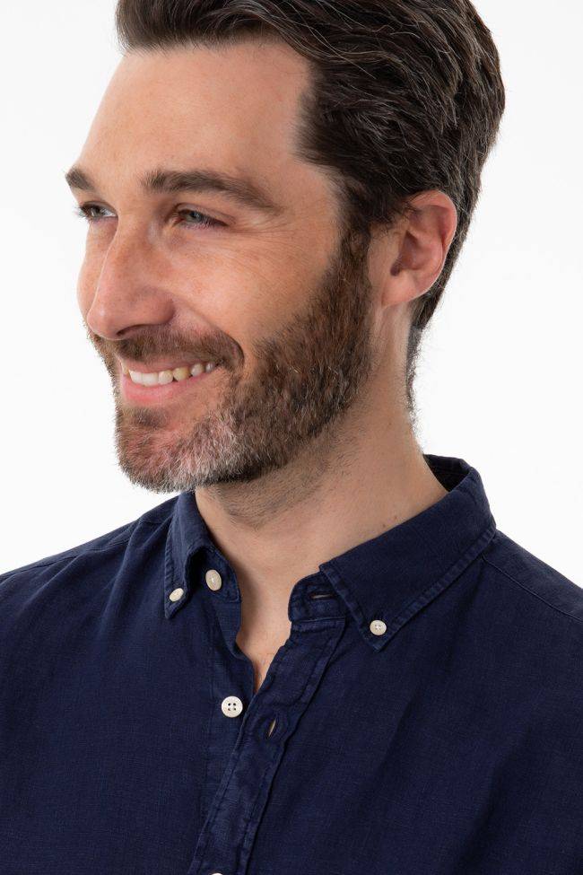 Gant Hemd Herren Gant Regular Einfarbig 100% Leinen Kragen Button-Down Lange Ärmel