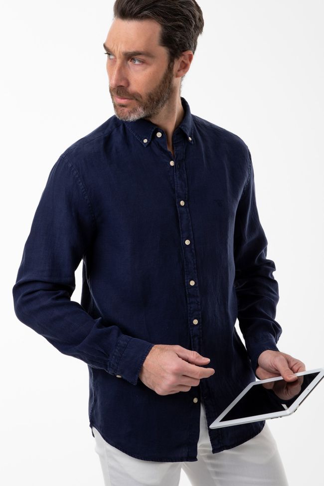 gant Hemd Herren Gant Regular Einfarbig 100% Leinen kragen Button-Down Lange Ärmel