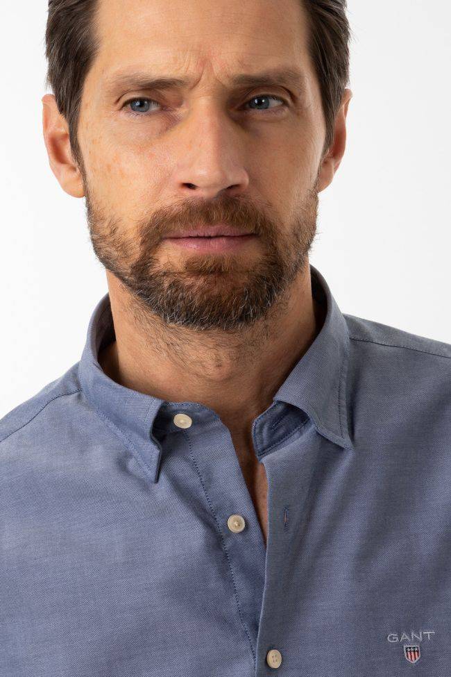 Gant Hemd Herren Gant Slim Einfarbig 74% Cotton 26% Pl Kragen Button-Down Lange Ärmel