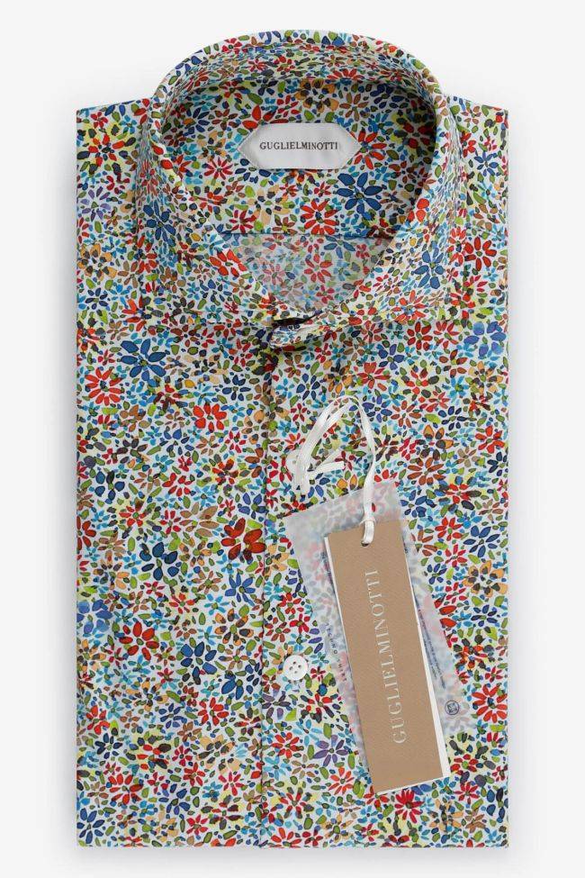 guglielminotti Hemd Herren Guglielminotti Regular Bügelfreie Muster 85% poliammide 15% elastam kragen Französisch Lange Ärmel