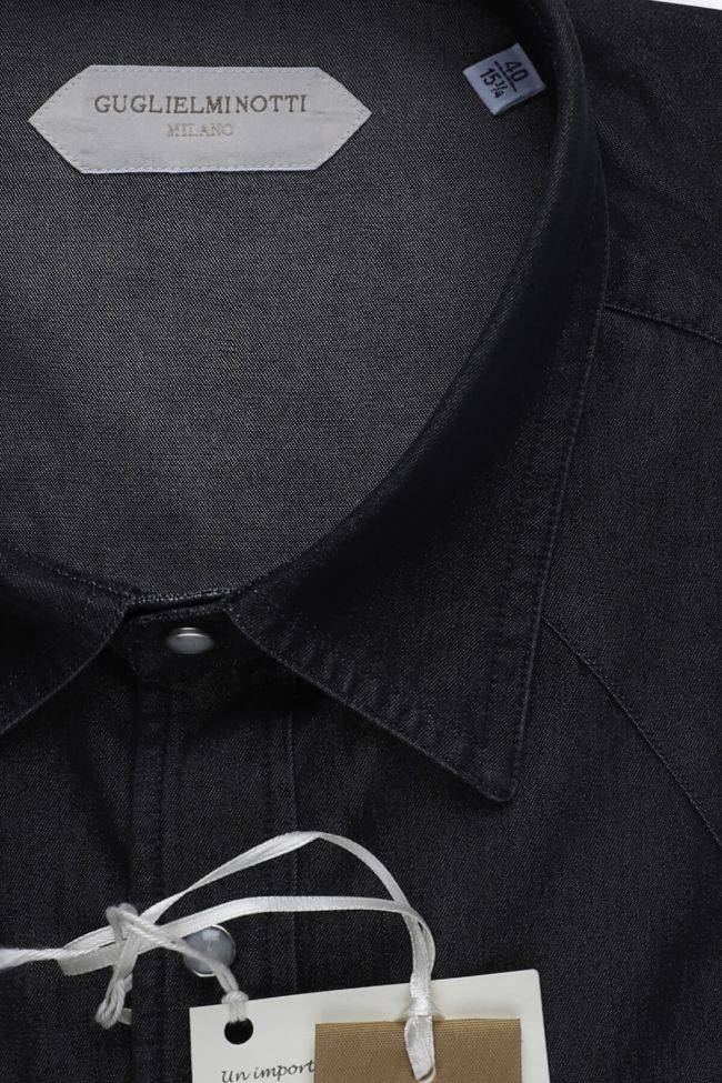 Guglielminotti Hemd Herren Guglielminotti Regular Einfarbig 100% Baumwolle Kragen Italienisch Lange Ärmel