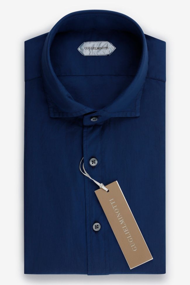 guglielminotti Hemd Herren Guglielminotti Regular Einfarbig 100% Baumwolle kragen Französisch Lange Ärmel